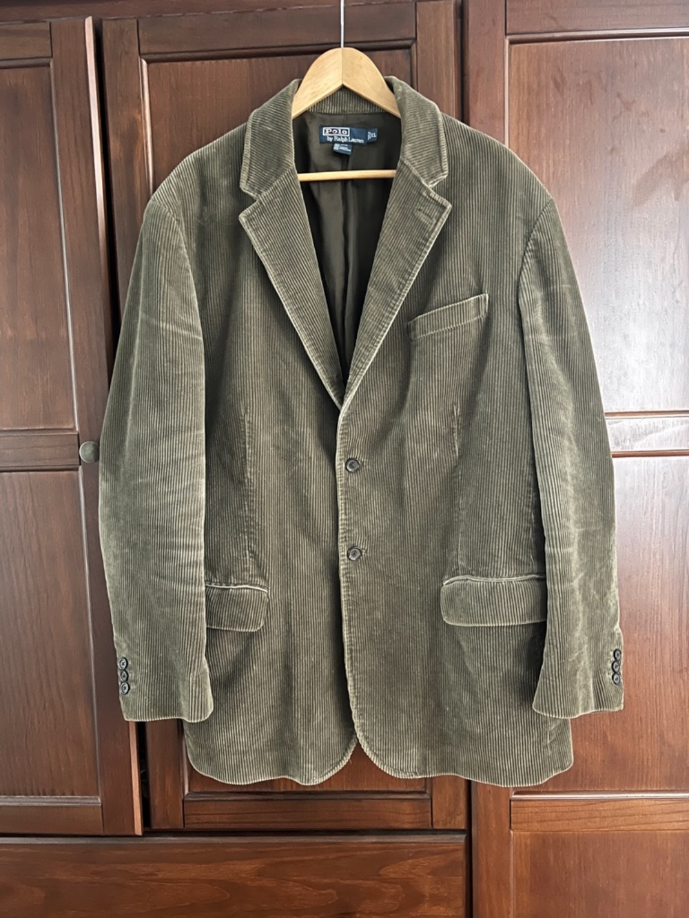 Vintage Polo Ralph Lauren Dk Academia Olive Corduroy Blazer XL Sport Coat 90s